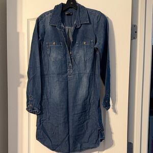 Lucky Brand Blue Denim Shirt Dress
